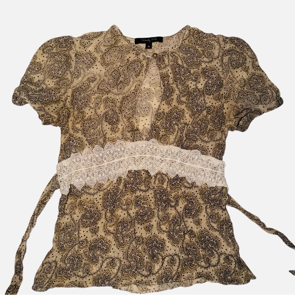 Wendy Hil Size Medium 100% Silk Top - Picture 2 of 7